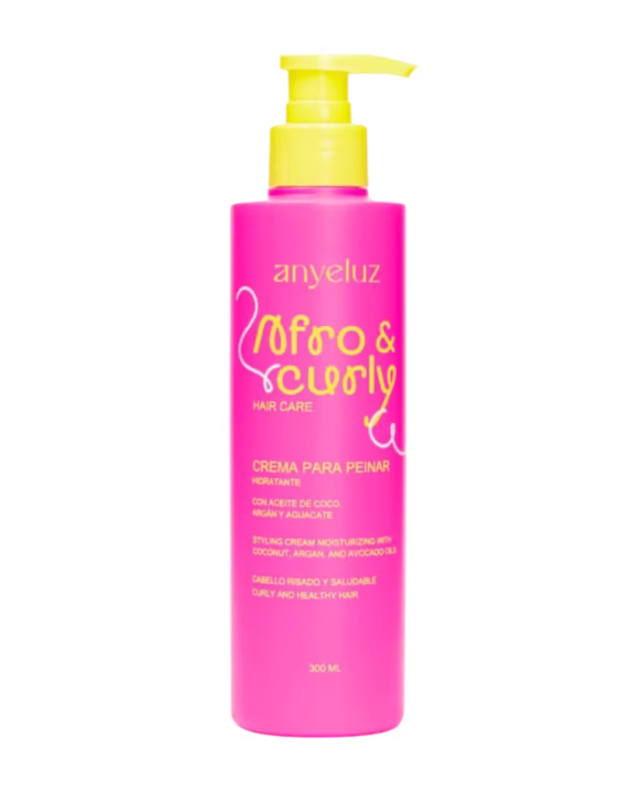 crema de peinar afro y curly rizos y crespos anyeluz