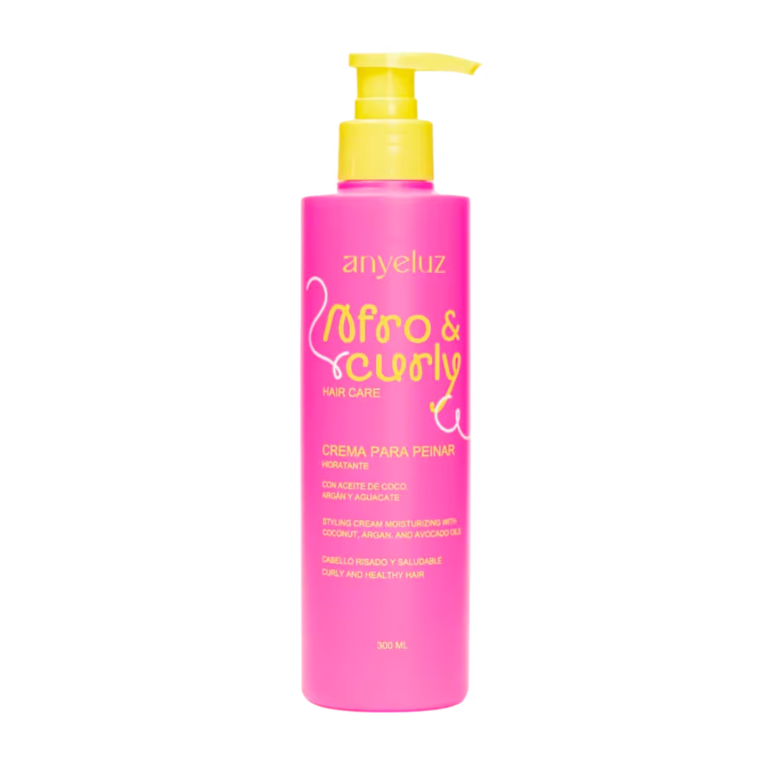 crema de peinar afro y curly rizos y crespos anyeluz